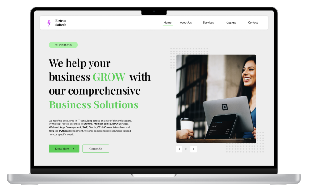 Biztron Softech portfolio website