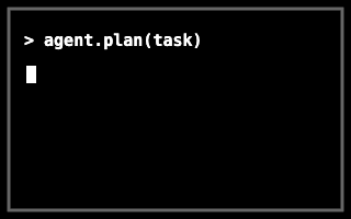 Animated coding agent planning, editing files and running tests