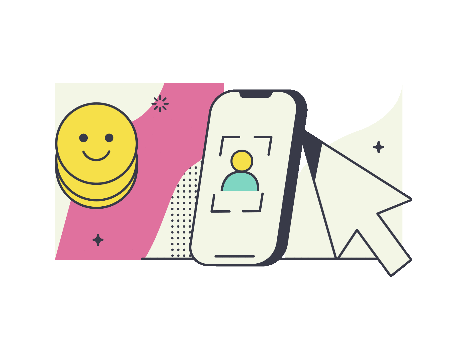 Animated illustration of interface design